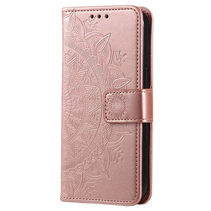 For Honor X8b 4G Case PU Leather Card Holder Mandala Imprinted Shockproof Cover