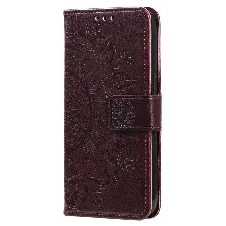 For Honor X8b 4G Case PU Leather Card Holder Mandala Imprinted Shockproof Cover