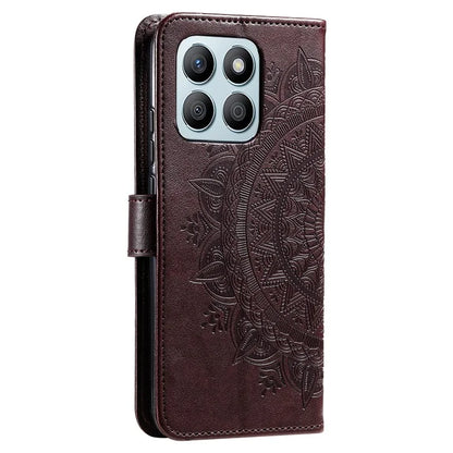 For Honor X8b 4G Case PU Leather Card Holder Mandala Imprinted Shockproof Cover