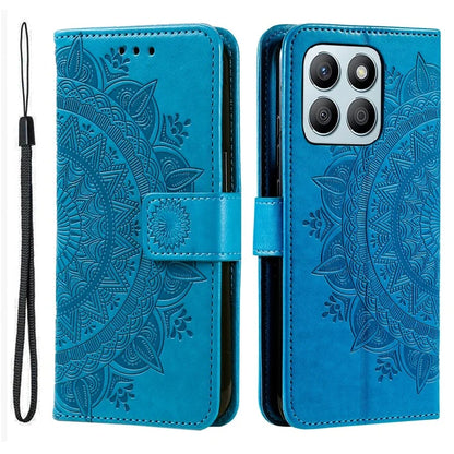 For Honor X8b 4G Case PU Leather Card Holder Mandala Imprinted Shockproof Cover
