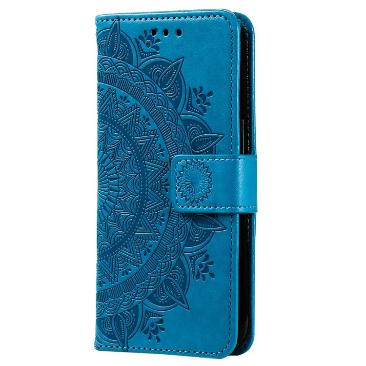 For Honor X8b 4G Case PU Leather Card Holder Mandala Imprinted Shockproof Cover
