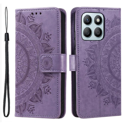 For Honor X8b 4G Case PU Leather Card Holder Mandala Imprinted Shockproof Cover