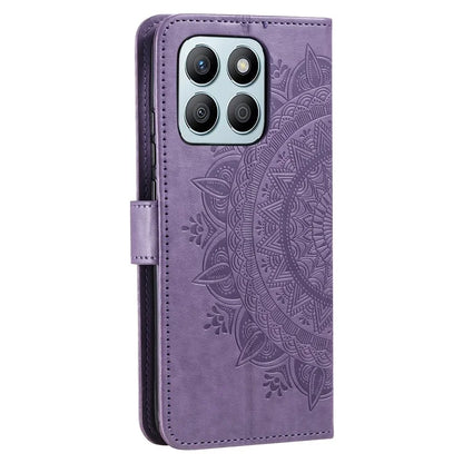 For Honor X8b 4G Case PU Leather Card Holder Mandala Imprinted Shockproof Cover