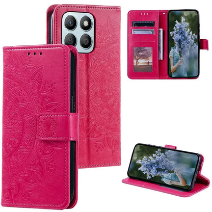 For Honor X8b 4G Case PU Leather Card Holder Mandala Imprinted Shockproof Cover