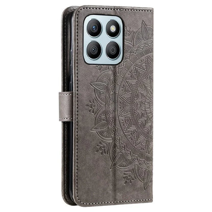 For Honor X8b 4G Case PU Leather Card Holder Mandala Imprinted Shockproof Cover