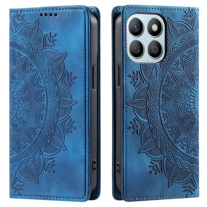 For Honor X8b 4G Wallet Phone Cover Imprinted Flower Pattern Leather Case