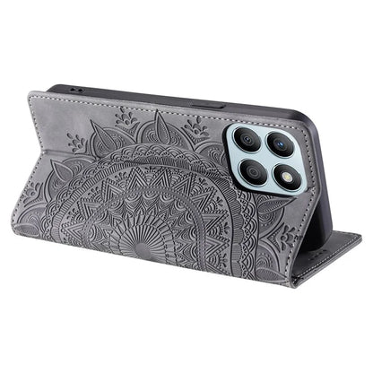 For Honor X8b 4G Wallet Phone Cover Imprinted Flower Pattern Leather Case