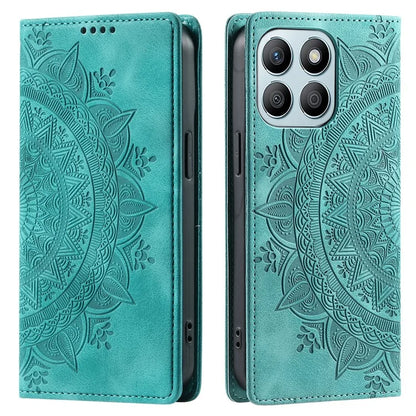 For Honor X8b 4G Wallet Phone Cover Imprinted Flower Pattern Leather Case