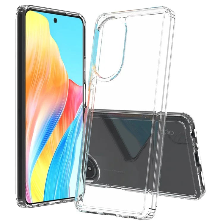 For Oppo A58 4G Case Transparent TPU+Acrylic Mobile Phone Cover