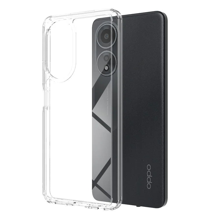 For Oppo A58 4G Case Transparent TPU+Acrylic Mobile Phone Cover