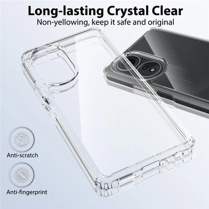 For Oppo A58 4G Case Transparent TPU+Acrylic Mobile Phone Cover