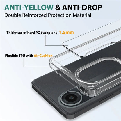 For Oppo A58 4G Case Transparent TPU+Acrylic Mobile Phone Cover