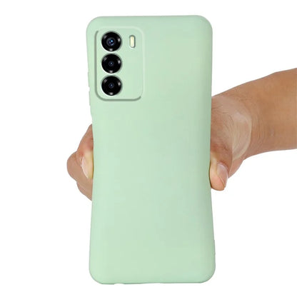 For ZTE Blade V40 Smart Case with Strap Liquid Silicone Anti-scratch Phone Cover