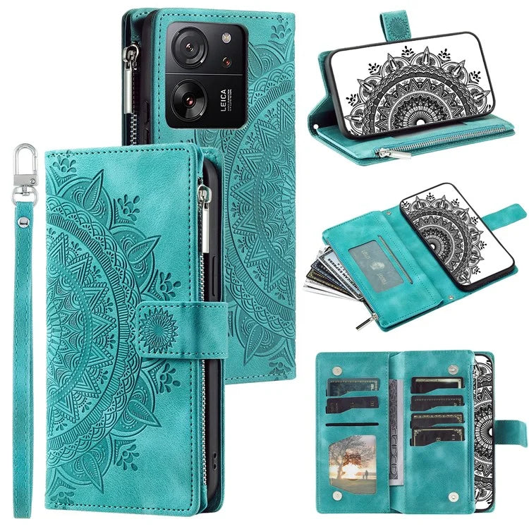 For Xiaomi 13T / 13T Pro / Redmi K60 Ultra Case Mandala Pattern Magnetic Folio Phone Cover