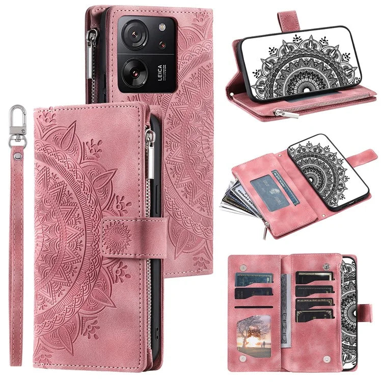 For Xiaomi 13T / 13T Pro / Redmi K60 Ultra Case Mandala Pattern Magnetic Folio Phone Cover