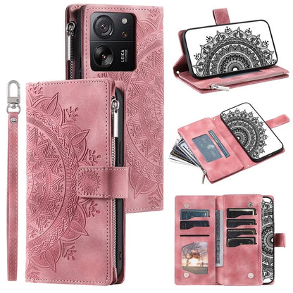 For Xiaomi 13T / 13T Pro / Redmi K60 Ultra Case Mandala Pattern Magnetic Folio Phone Cover