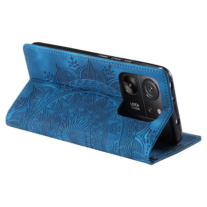 For Xiaomi 13T / 13T Pro / Redmi K60 Ultra Wallet Imprinted Flower Pattern Leather Case Phone Cover