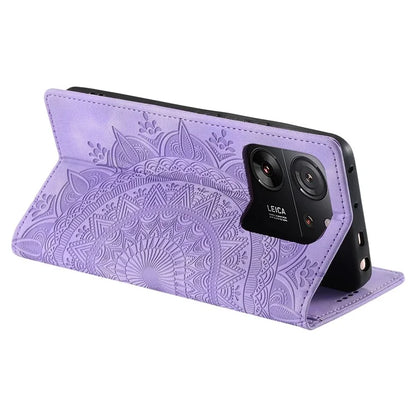 For Xiaomi 13T / 13T Pro / Redmi K60 Ultra Wallet Imprinted Flower Pattern Leather Case Phone Cover