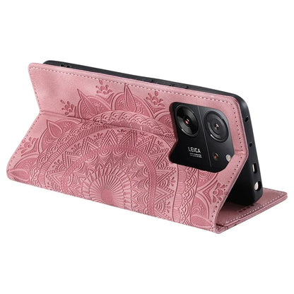 For Xiaomi 13T / 13T Pro / Redmi K60 Ultra Wallet Imprinted Flower Pattern Leather Case Phone Cover