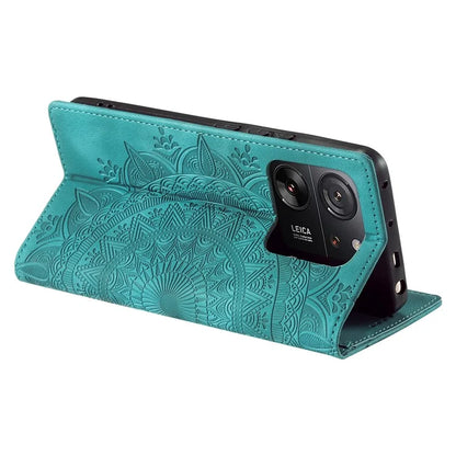 For Xiaomi 13T / 13T Pro / Redmi K60 Ultra Wallet Imprinted Flower Pattern Leather Case Phone Cover