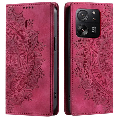 For Xiaomi 13T / 13T Pro / Redmi K60 Ultra Wallet Imprinted Flower Pattern Leather Case Phone Cover