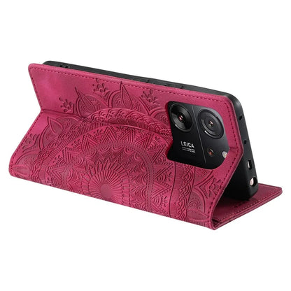 For Xiaomi 13T / 13T Pro / Redmi K60 Ultra Wallet Imprinted Flower Pattern Leather Case Phone Cover