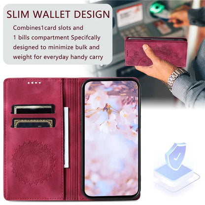 For Xiaomi 13T / 13T Pro / Redmi K60 Ultra Wallet Imprinted Flower Pattern Leather Case Phone Cover