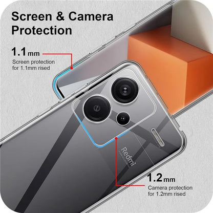 For Xiaomi Redmi Note 13 Pro+ 5G Clear Case Anti-fingerprint Soft TPU Phone Back Cover