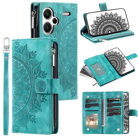For Xiaomi Redmi Note 13 Pro+ 5G Leather Case Mandala Pattern Wallet Phone Cover
