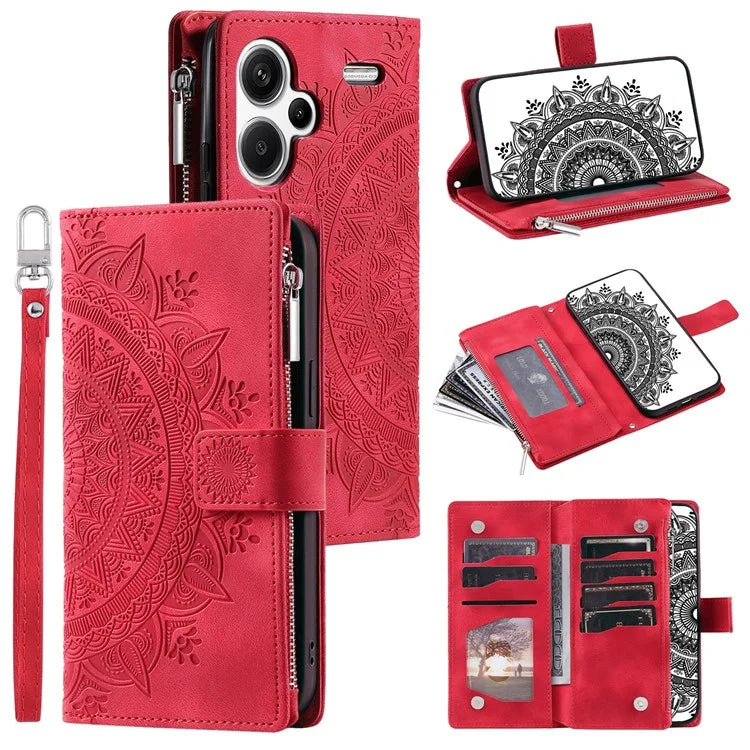 For Xiaomi Redmi Note 13 Pro+ 5G Leather Case Mandala Pattern Wallet Phone Cover