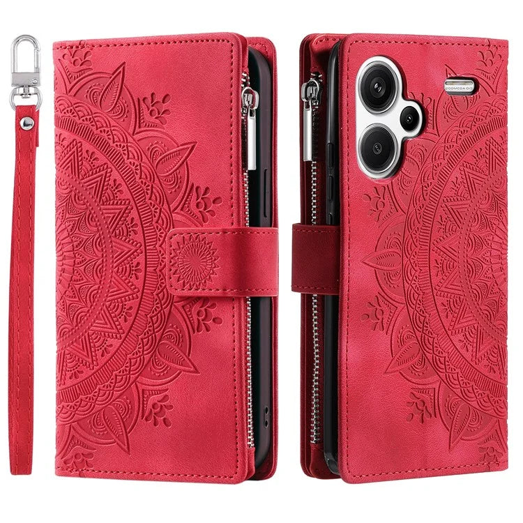 For Xiaomi Redmi Note 13 Pro+ 5G Leather Case Mandala Pattern Wallet Phone Cover