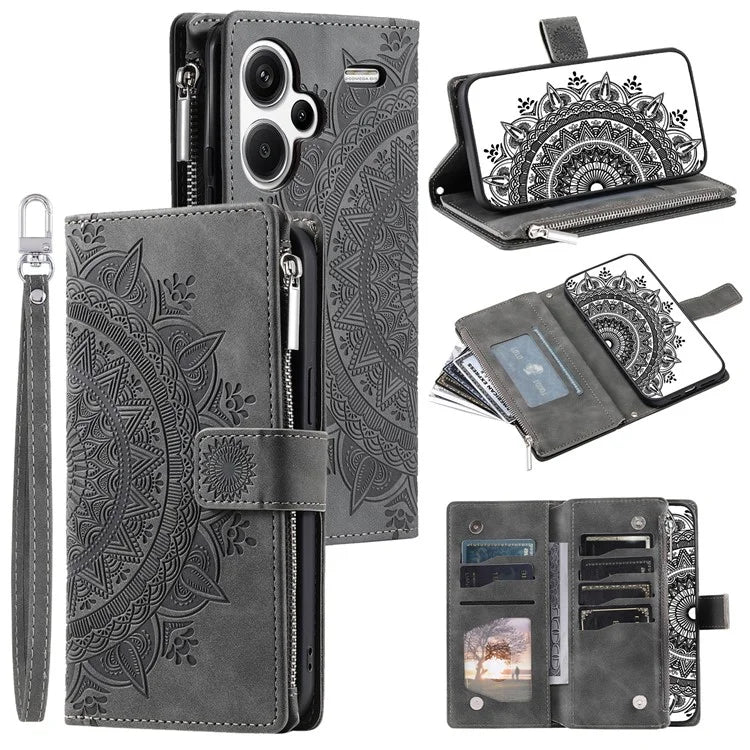 For Xiaomi Redmi Note 13 Pro+ 5G Leather Case Mandala Pattern Wallet Phone Cover