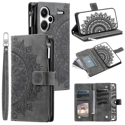 For Xiaomi Redmi Note 13 Pro+ 5G Leather Case Mandala Pattern Wallet Phone Cover