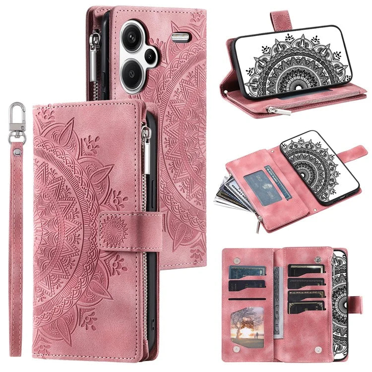 For Xiaomi Redmi Note 13 Pro+ 5G Leather Case Mandala Pattern Wallet Phone Cover