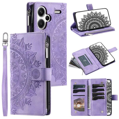 For Xiaomi Redmi Note 13 Pro+ 5G Leather Case Mandala Pattern Wallet Phone Cover
