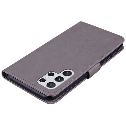 For Samsung Galaxy S24 Ultra Wallet Case Owl Flower Imprinted Rhinestone Leather Cover