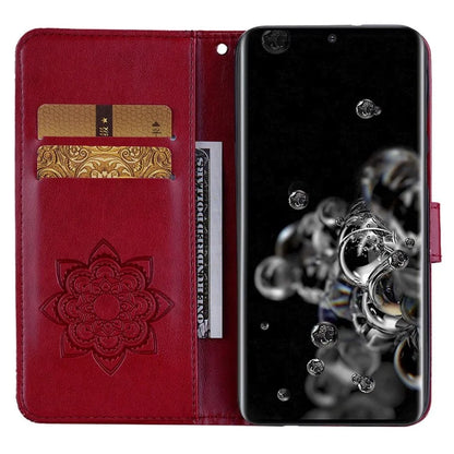 For Samsung Galaxy S24 Ultra Wallet Case Owl Flower Imprinted Rhinestone Leather Cover