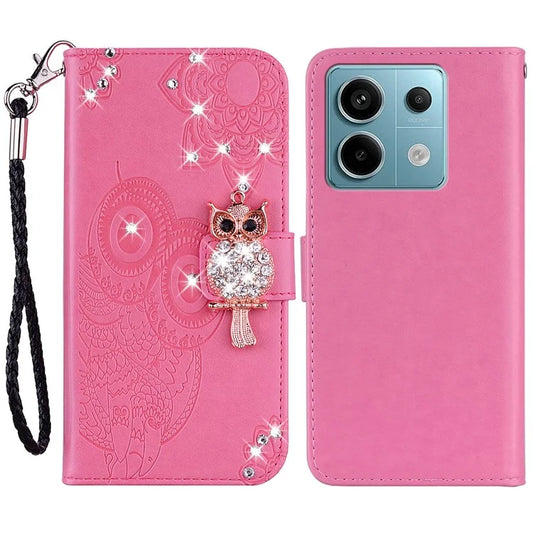 For Xiaomi Redmi Note 13 5G Leather Phone Case Flip Wallet Cover Shiny Rhinestone