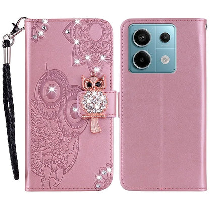 For Xiaomi Redmi Note 13 Pro 5G / Poco X6 5G Case Wallet Flip Phone Leather Cover Owl Flower Imprinted
