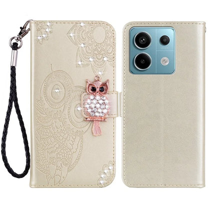 For Xiaomi Redmi Note 13 Pro 5G / Poco X6 5G Case Wallet Flip Phone Leather Cover Owl Flower Imprinted