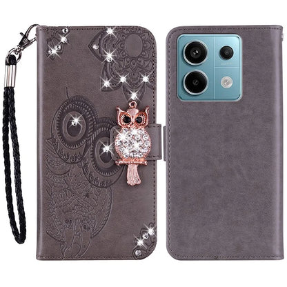 For Xiaomi Redmi Note 13 Pro 5G / Poco X6 5G Case Wallet Flip Phone Leather Cover Owl Flower Imprinted