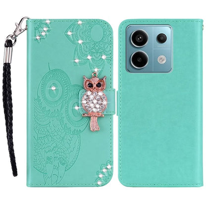For Xiaomi Redmi Note 13 Pro 5G / Poco X6 5G Case Wallet Flip Phone Leather Cover Owl Flower Imprinted