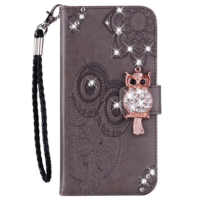 For Xiaomi Redmi Note 13 Pro+ 5G Case Wallet Leather Cover Rhinestone Decor