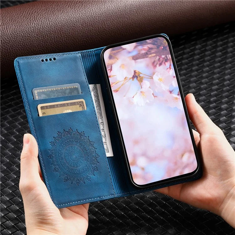 For Xiaomi Redmi Note 13 Pro+ 5G Wallet Phone Case Imprinted Flower Pattern Leather Flip Cover