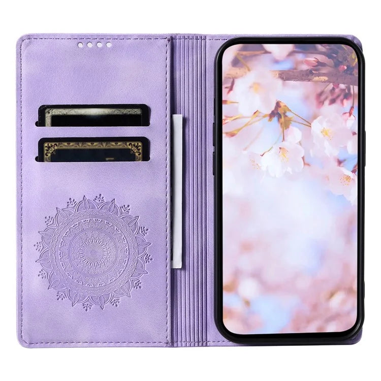 For Xiaomi Redmi Note 13 Pro+ 5G Wallet Phone Case Imprinted Flower Pattern Leather Flip Cover