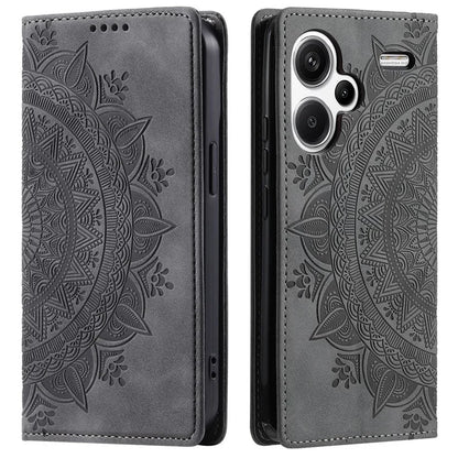 For Xiaomi Redmi Note 13 Pro+ 5G Wallet Phone Case Imprinted Flower Pattern Leather Flip Cover