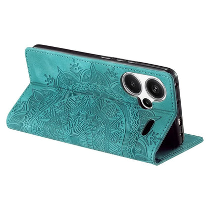 For Xiaomi Redmi Note 13 Pro+ 5G Wallet Phone Case Imprinted Flower Pattern Leather Flip Cover