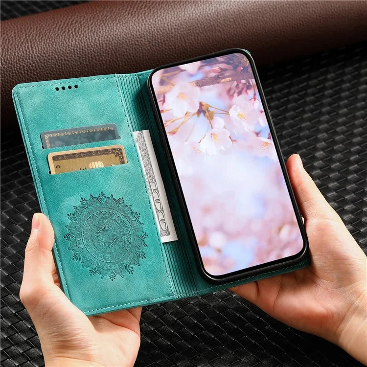 For Xiaomi Redmi Note 13 Pro+ 5G Wallet Phone Case Imprinted Flower Pattern Leather Flip Cover