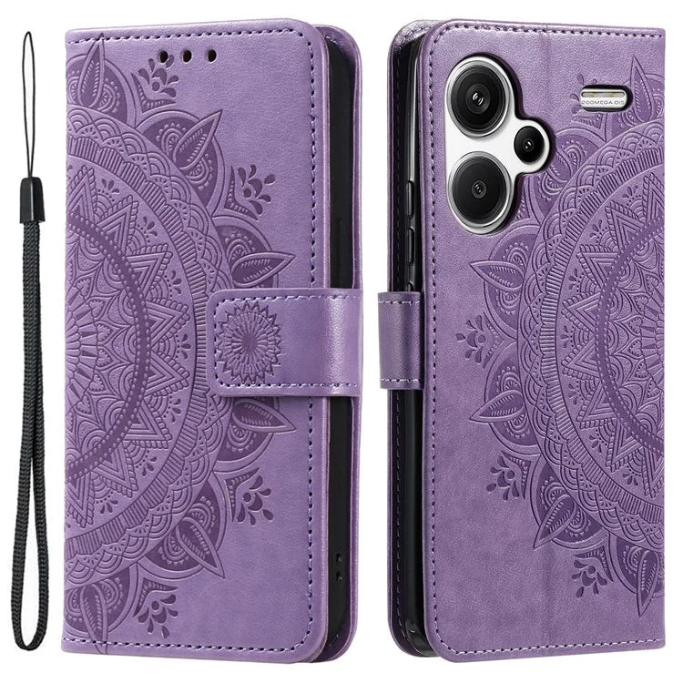 For Xiaomi Redmi Note 13 Pro+ 5G Case Mandala Flower Imprinted PU Leather Flip Cover