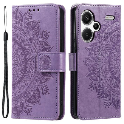 For Xiaomi Redmi Note 13 Pro+ 5G Case Mandala Flower Imprinted PU Leather Flip Cover